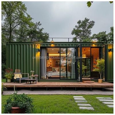 アルミ合金 窓 EU 20 FT 住宅用森林の屋外生活のための鋼製コンテナハウス