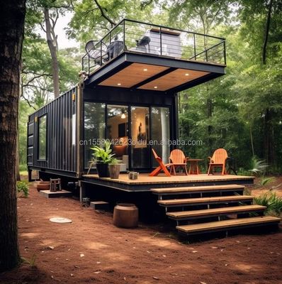 アルミ合金 窓 EU 20 FT 住宅用森林の屋外生活のための鋼製コンテナハウス