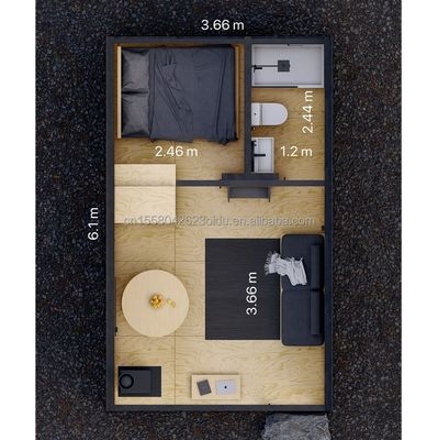 迅速に設置された2階建てのプリファブ別荘 Aフレームデザインと,電熱鋼管から作られた三角形コンテナ