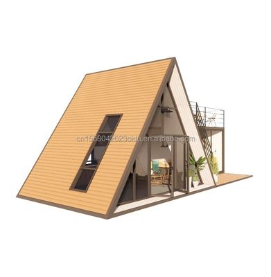 アルミ合金 窓 高級 モダン A フレーム 低層ビラ 熱隔断 モジュール式 プリファブ アパート用の小さな三角形ハウス