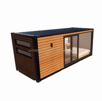 アウトドア・モダンデザイン 拡張可能なコンテナ ホーム プリファブリック 木造構造 家庭用カップル ホテルのための大きなガラスの日光室