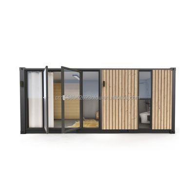 スタイリッシュな現代デザイン 拡張可能なコンテナハウス 鋼サンドイッチパネル素材とアルミ合金窓