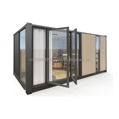 スタイリッシュな現代デザイン 拡張可能なコンテナハウス 鋼サンドイッチパネル素材とアルミ合金窓