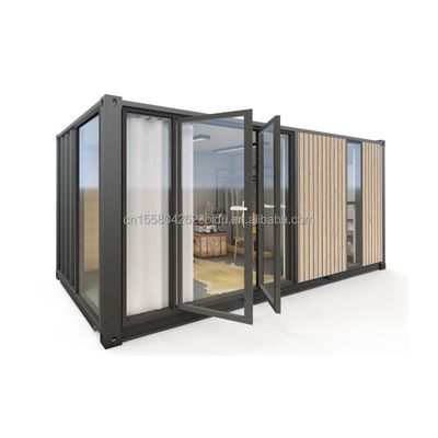 スタイリッシュな現代デザイン 拡張可能なコンテナハウス 鋼サンドイッチパネル素材とアルミ合金窓