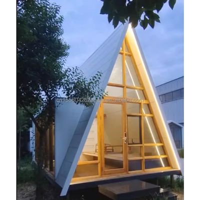 2024 寝室と洗面所とアルミ合金窓のプリファブリック三角形住宅