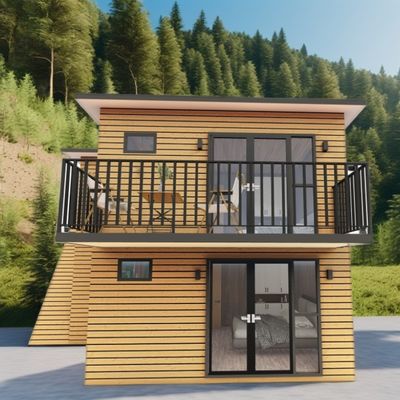 鉄筋鉄筋 折りたたみ 180g 移動型 40ft 20ft プリファブコンテナハウス ヴィラ ホテルショップの屋外での宿泊