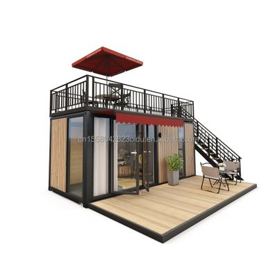 アルミ合金窓 20ft/40ft ホテル アパートメント ビラや小屋のための1階建ての小さな木製コンテナビル