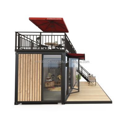 アルミ合金窓 20ft/40ft ホテル アパートメント ビラや小屋のための1階建ての小さな木製コンテナビル