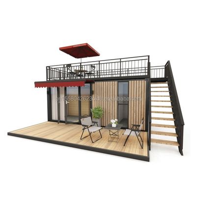 アルミ合金窓 20ft/40ft ホテル アパートメント ビラや小屋のための1階建ての小さな木製コンテナビル