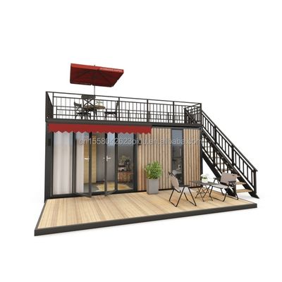 アルミ合金窓 20ft/40ft ホテル アパートメント ビラや小屋のための1階建ての小さな木製コンテナビル