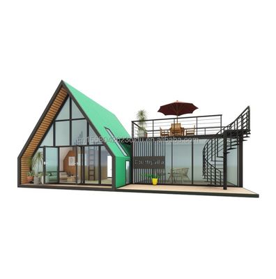 ヴィラ リビングまたはホテル エレガントな住宅用 プレファブコンテナハウス 鉄鋼三角形デザインのアルミ合金窓
