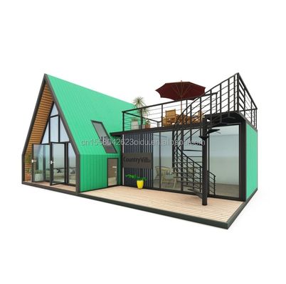 ヴィラ リビングまたはホテル エレガントな住宅用 プレファブコンテナハウス 鉄鋼三角形デザインのアルミ合金窓