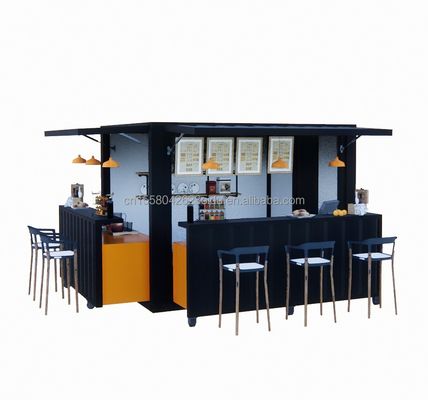 ファストフード ミニポップアップショップ カフェショップ モバイルコンテナ カフェバー 近代的なデザインスタイルとアルミ合金窓を持つ家