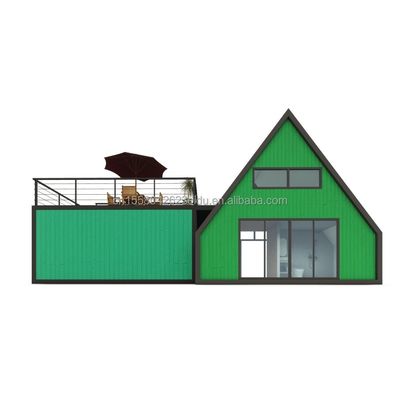 ヴィラ リビングまたはホテル エレガントな住宅用 プレファブコンテナハウス 鉄鋼三角形デザインのアルミ合金窓