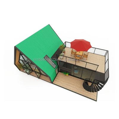 ヴィラ リビングまたはホテル エレガントな住宅用 プレファブコンテナハウス 鉄鋼三角形デザインのアルミ合金窓