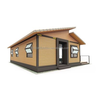 EU モダン 3 ベッドルーム フラットパック コンテナハウス 木製 外壁とガルバनाइズド 鉄鋼 曲がり 180g 住宅用