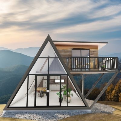 持ち運び可能な小さなホーム 製前住宅 鋼筋枠 鋼筋を折りたたむガルバン化 180g と 50/75/100mm 波サンドイッチパネル壁