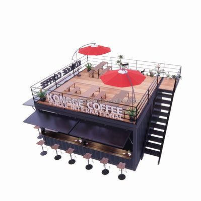 都市住宅用のモダンデザインのモバイルコンテナバー 完全装備 プレファブ レストランとコーヒーショップ カスタマイズされた色