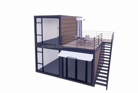 40ft 20ft デラックス ベッドルーム 大きなガラススタジオ 移動式 木造の家 壁 50/75/100mm 波サンドイッチ パネル カスタマイズされた色 ホテル