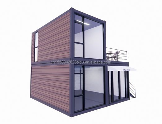 40ft 20ft デラックス ベッドルーム 大きなガラススタジオ 移動式 木造の家 壁 50/75/100mm 波サンドイッチ パネル カスタマイズされた色 ホテル