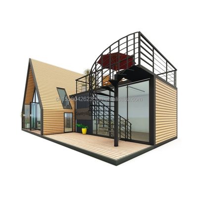 EU モダンな三角形木製鉄鋼構造 ホテルやカーポートのための家 主な構造は,ガルバनाइズされた鉄鋼の四角管