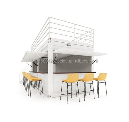 モール・ボバ様式の二階建てプリファブコンテナハウス 50/75/100mm 波風サンドイッチパネル 壁とモダンデザインテラス