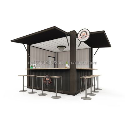 モダンデザインスタイル 10 フィート 20 フィート モバイルバー プリファブリックハウス コンテナ店 屋外 鉄サンドイッチパネル コーヒーショップ