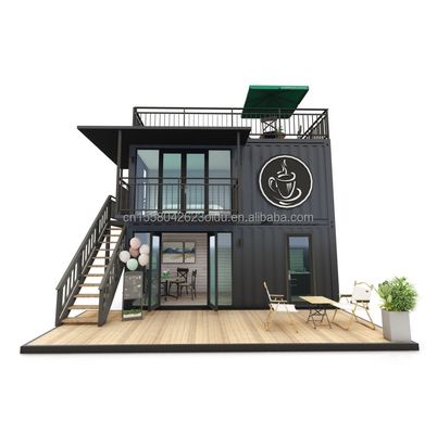 モダンなデザインスタイル 2階建ての鋼サンドイッチパネル 屋外コンテナ バー 飲食店 コーヒーショップ