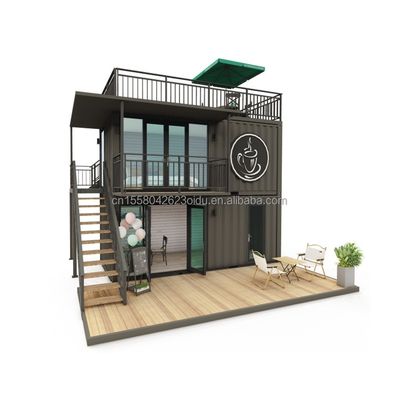 モダンなデザインスタイル 2階建ての鋼サンドイッチパネル 屋外コンテナ バー 飲食店 コーヒーショップ