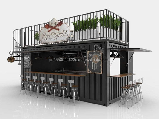 モダンなデザインスタイル 2階建ての鋼サンドイッチパネル 屋外コンテナ バー 飲食店 コーヒーショップ
