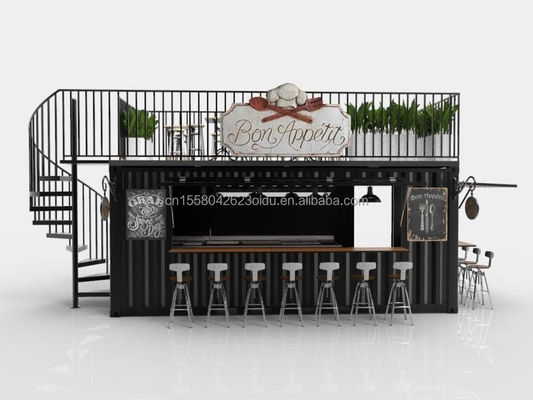 モダンなデザインスタイル 2階建ての鋼サンドイッチパネル 屋外コンテナ バー 飲食店 コーヒーショップ