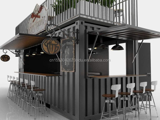 モダンなデザインスタイル 2階建ての鋼サンドイッチパネル 屋外コンテナ バー 飲食店 コーヒーショップ