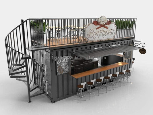 モダンなデザインスタイル 2階建ての鋼サンドイッチパネル 屋外コンテナ バー 飲食店 コーヒーショップ