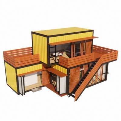 商用 ストリート ショップ 折りたたむ部屋 黄色と組み合わせ 産業リノベーション 屋外風 フラットパック コンテナハウス