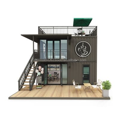 鉄鋼の角管 現代の小型西欧様式の小さな家 フラットパックコンテナ ショッピングモール用コーヒーショップ