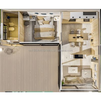 鉄鋼構造 木造ハウス 庭 寝室 ビーチ 景色 特徴 ホーム 宿泊 ホテル 20フィート 木造コンテナハウス