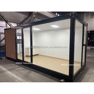 鋼鉄製 折りたたみ 180g プリファブリックハウス 20フィート 鋼鉄構造 庭園と木製のモバイルデザインの太陽の家
