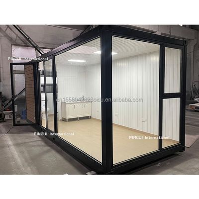 鋼鉄製 折りたたみ 180g プリファブリックハウス 20フィート 鋼鉄構造 庭園と木製のモバイルデザインの太陽の家
