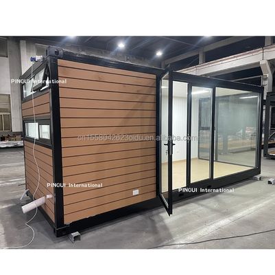 鋼鉄製 折りたたみ 180g プリファブリックハウス 20フィート 鋼鉄構造 庭園と木製のモバイルデザインの太陽の家