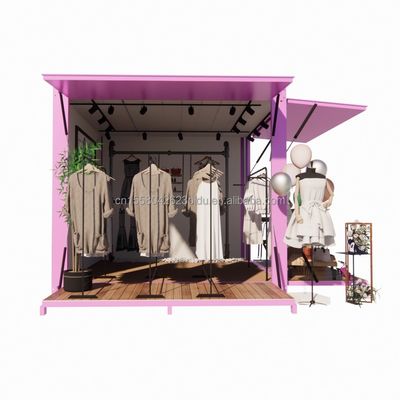 モダンデザイン 折りたたむ鋼貨物 コンテナ プリファブリック フラットパック オーダーメイドの色と配送の屋外店舗