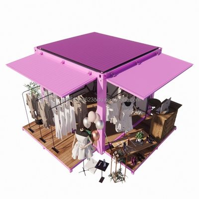 モダンデザイン 折りたたむ鋼貨物 コンテナ プリファブリック フラットパック オーダーメイドの色と配送の屋外店舗