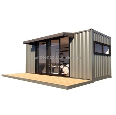 住宅用モジュール式プリファブリックトレーラー 50/75/100mm ウォーブサンドイッチパネル壁 20フィート モダンデザインスタイル