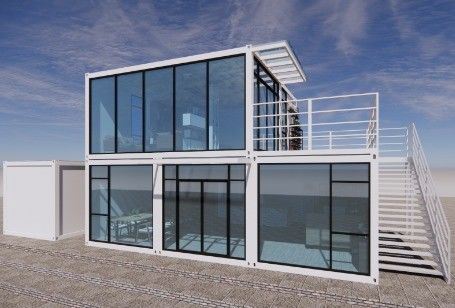 屋外建設現場 プリファブリック・モダン・デザイン オフィス・ビル 鋼筋の折りたたみ180g