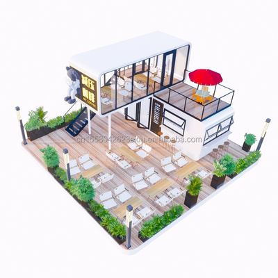 鋼筋構造枠 溶接 20フィート 高級 携帯式 プリファブリック住宅 食品用 カスタマイズされた色 ストリートカフェ