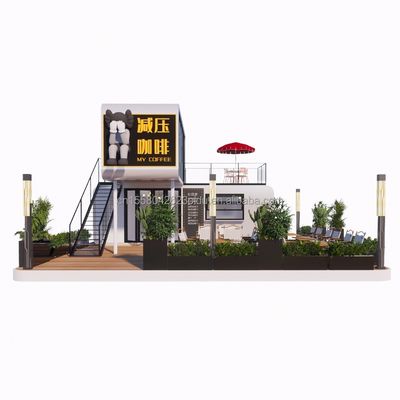 鋼筋構造枠 溶接 20フィート 高級 携帯式 プリファブリック住宅 食品用 カスタマイズされた色 ストリートカフェ