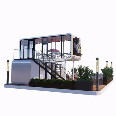 鋼筋構造枠 溶接 20フィート 高級 携帯式 プリファブリック住宅 食品用 カスタマイズされた色 ストリートカフェ