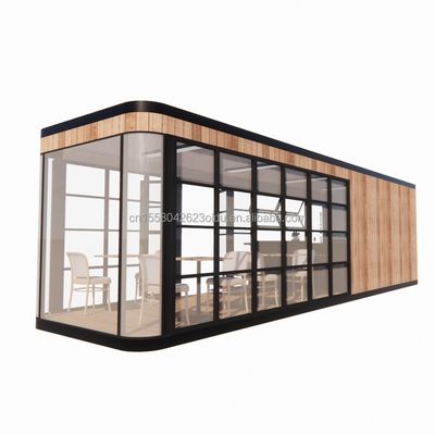 ホテル&amp;パーク EU コンテナ カフェバー モバイル 木製鋼筋構造 太陽光屋 外壁バー