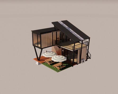 鉄筋 カーブ デザイン 鉄筋 構造 豪華 コンテナ用 モジュール型 ビラ プリファブリック 住宅