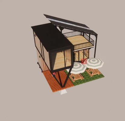 鉄筋 カーブ デザイン 鉄筋 構造 豪華 コンテナ用 モジュール型 ビラ プリファブリック 住宅