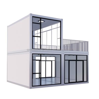臨時オフィス ホテルショップ 木造住宅 50/75/100mm 波サンドイッチパネル 壁 現代の20フィート 迅速組立コンテナ
